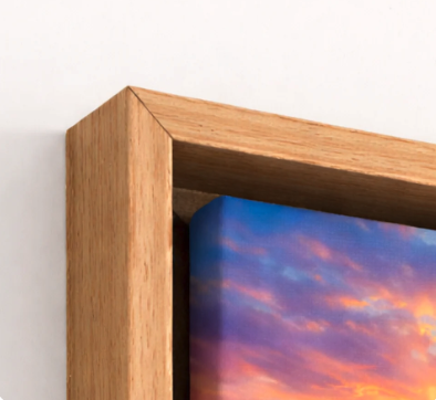 Canvas in a premium American BOX floating frame